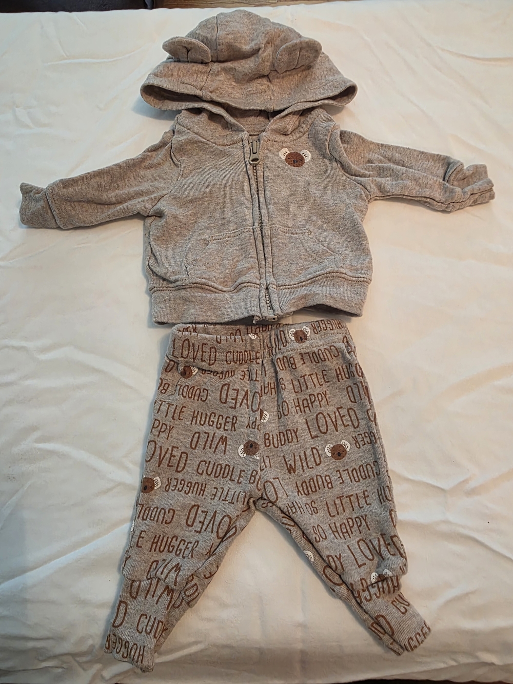 Carter's Gray Hoodie & Printed Joggers Set